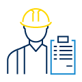 CPG Outline of engineer and clipboard